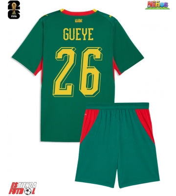 Senegal Pape Gueye #26 Segunda Equipación Niños Mundial 2026 Manga Corta (+ Pantalones cortos)